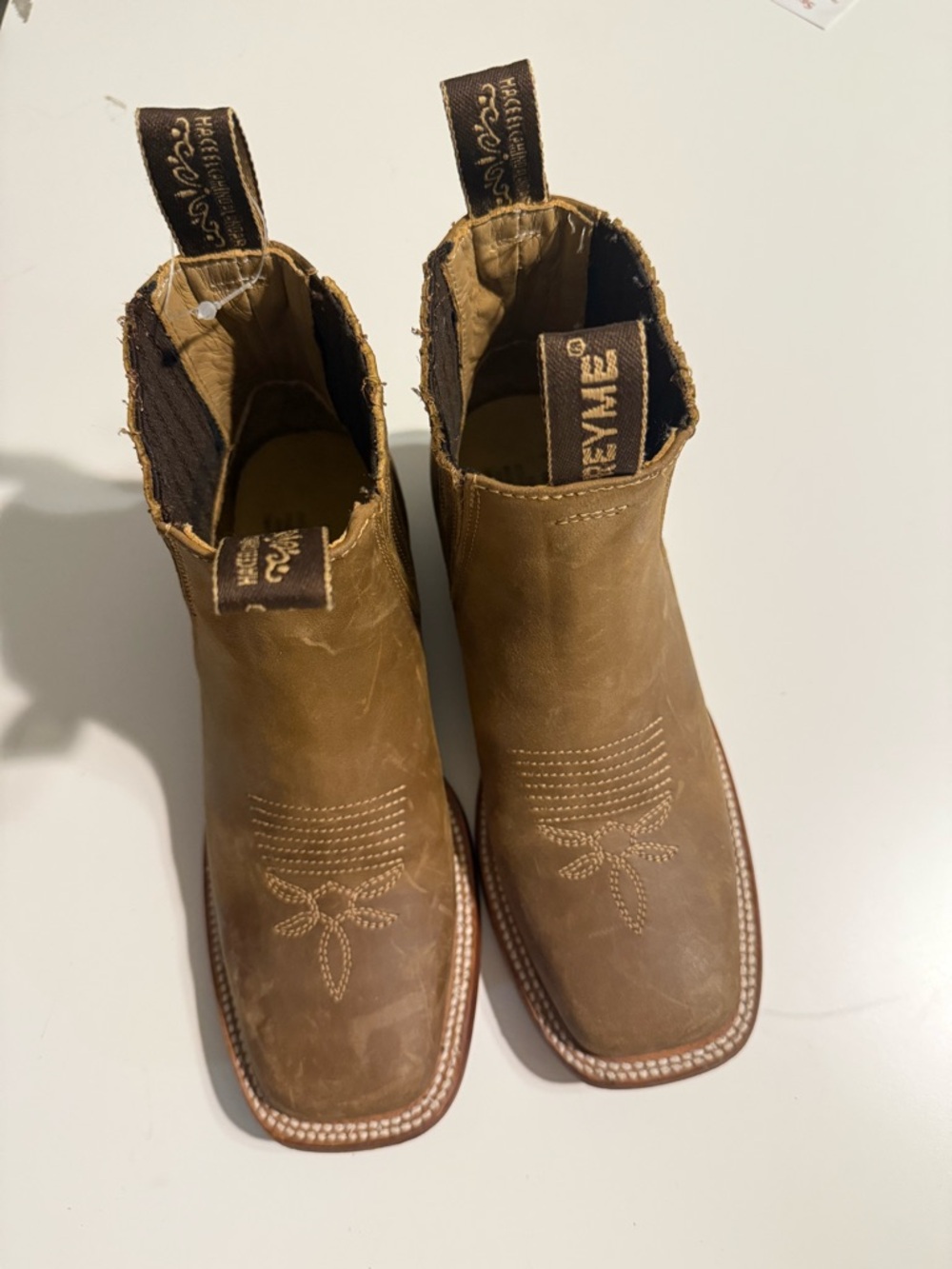 Café brown cowgirl ankle boots for women, US size 6 - Picture 12 of 12